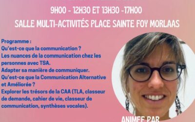 LA COMMUNICATION CHEZ LES PERSONNES TSA – SAMEDI 23 NOVEMBRE 2024