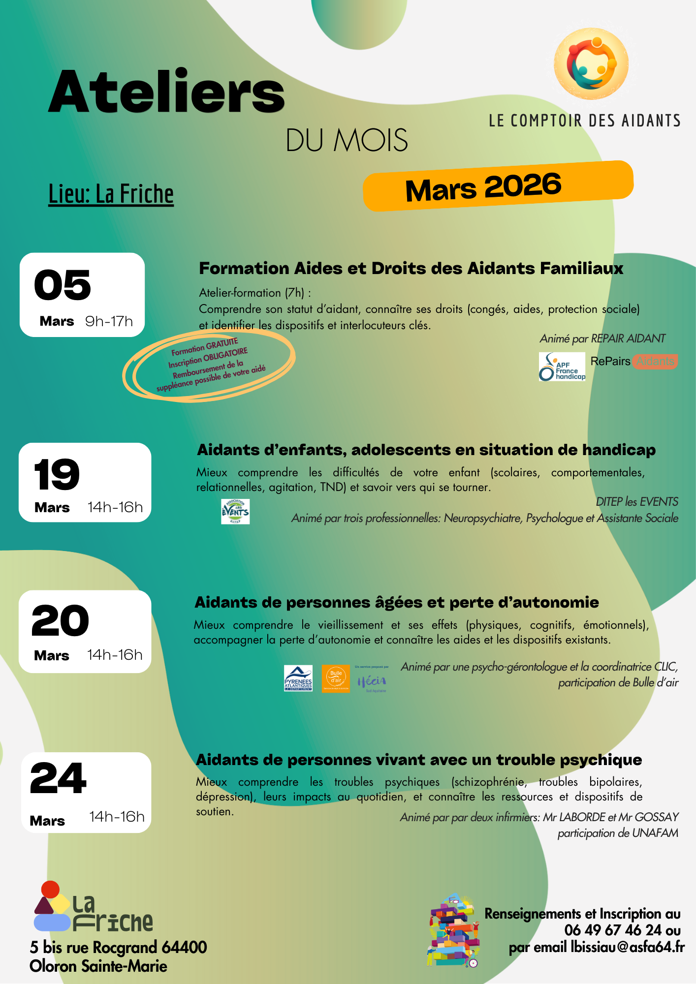 202603 COMPTOIR DES AIDANTS affiche atelier mars comptoir des aidants